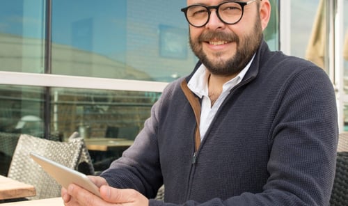 Man using a tablet