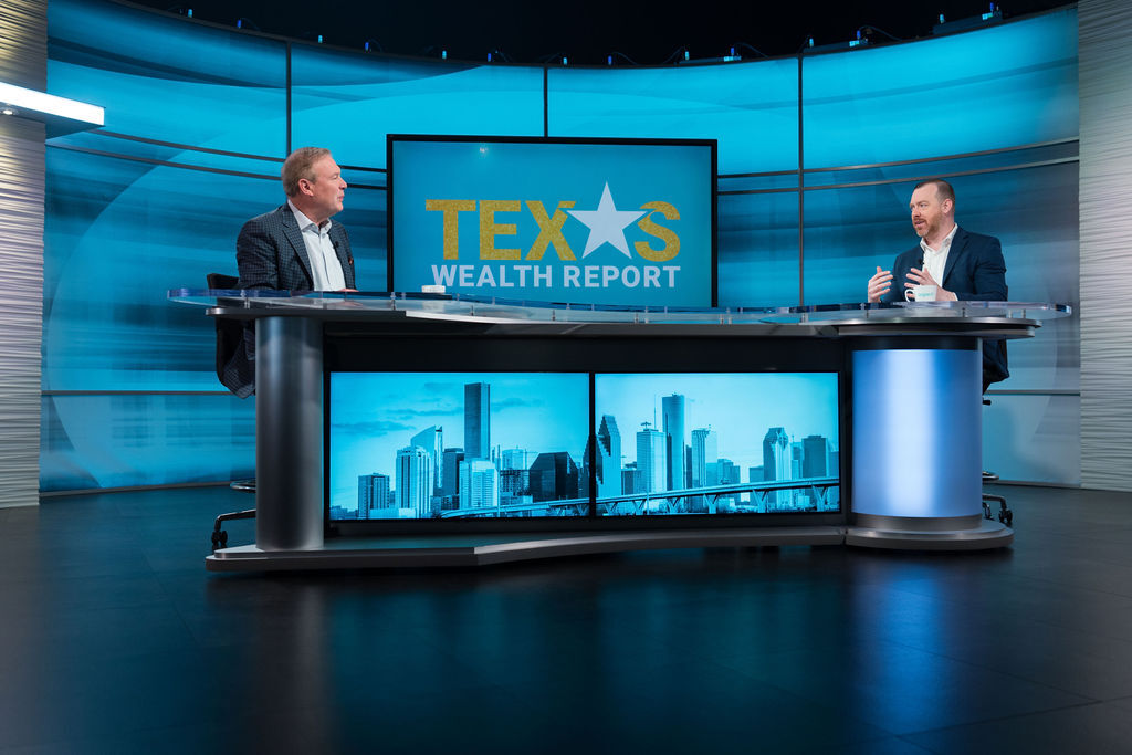Coby Culpepper on the set of the Texas Wealth Report